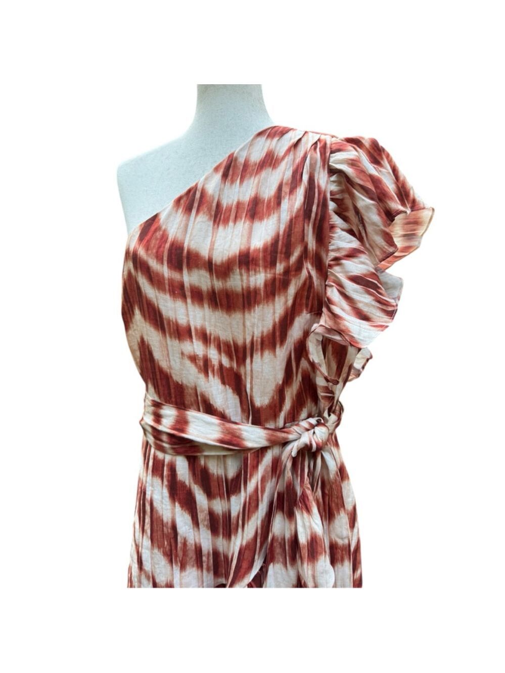 Banana Republic Linen One Shoulder Ruffle Dress Plus Size 20 Resort Boho Chic - Picture 3 of 15